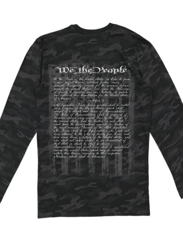 Southern Attitude - Wholesale Screen Printed T-Shirt - Unisex - CL28 We the People - Storm Camo Long Sleeve0