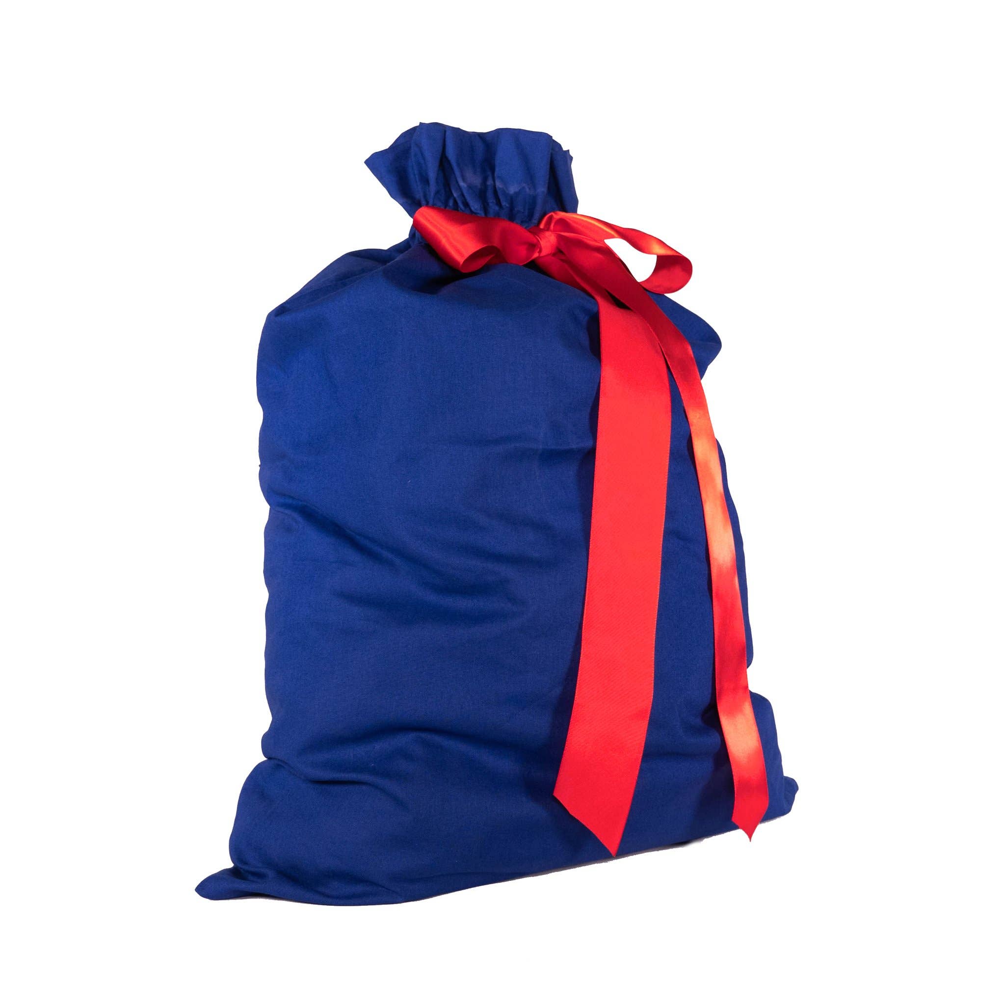 EverWrap - Wholesale Gift Bag - Blue Cotton Sleigh Bag 27" Tall With Satin Closure2