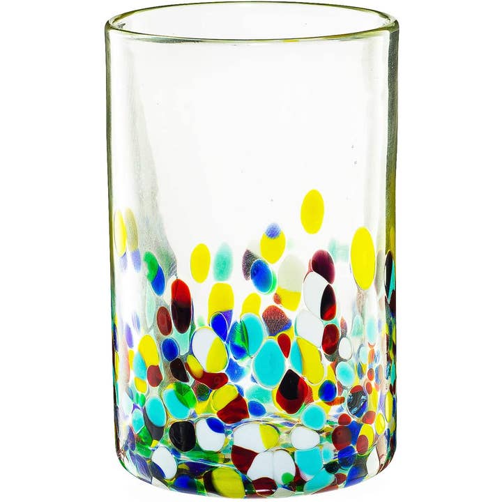 The Wine Savant / Khen Glassware - Wholesale Drinking Glass/Cup - Mexican Glasses & Pitcher Set - Confetti Design