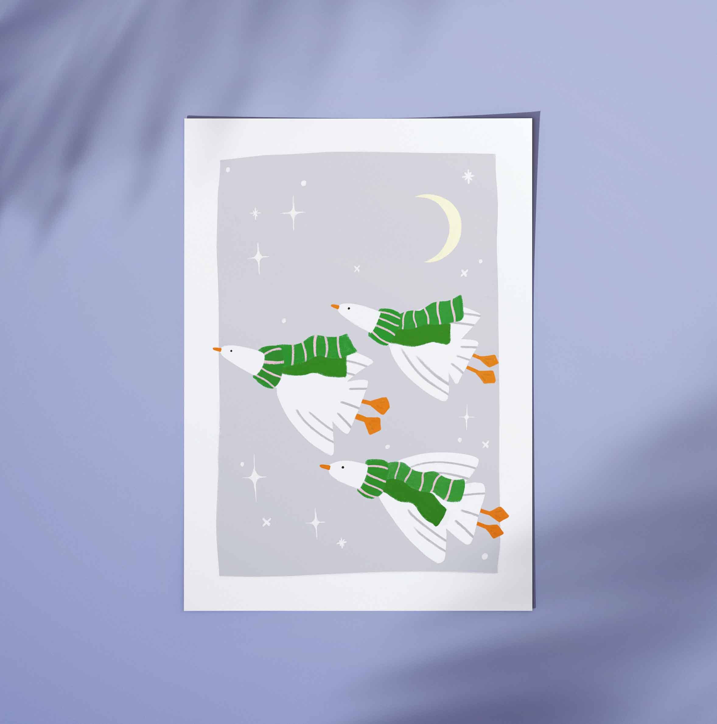 Sentient Stories - Wholesale Art Print - Poster Art Print - Cosy Geese1