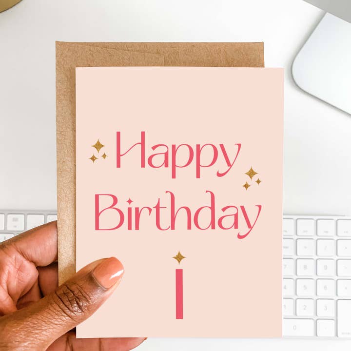 Pink Sparkle Geburtstags-Grußkarte für den Großhandel von Blú Rose