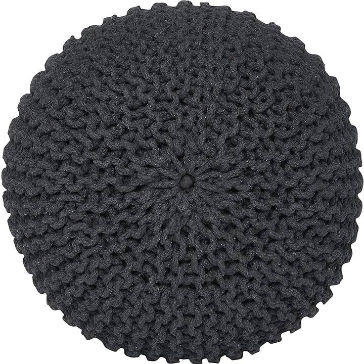 REDEARTH Round Pouf (19.5"x19.5"x14") - Dark Gray for wholesale on Faire