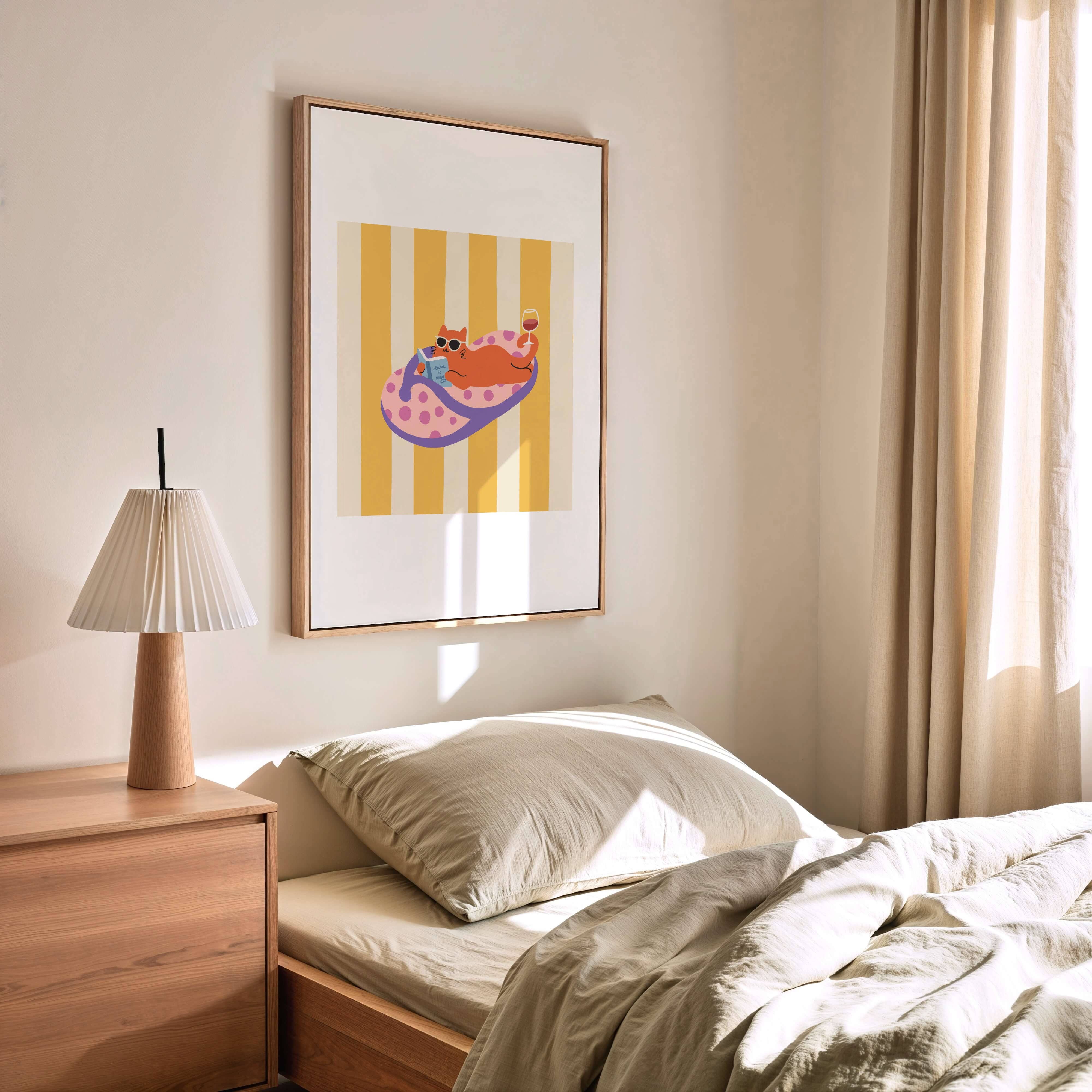 Angela Wan Art - Wholesale Art Print - "Take It Easy – Slipper Life Series" Matted Print with Island Vibes4