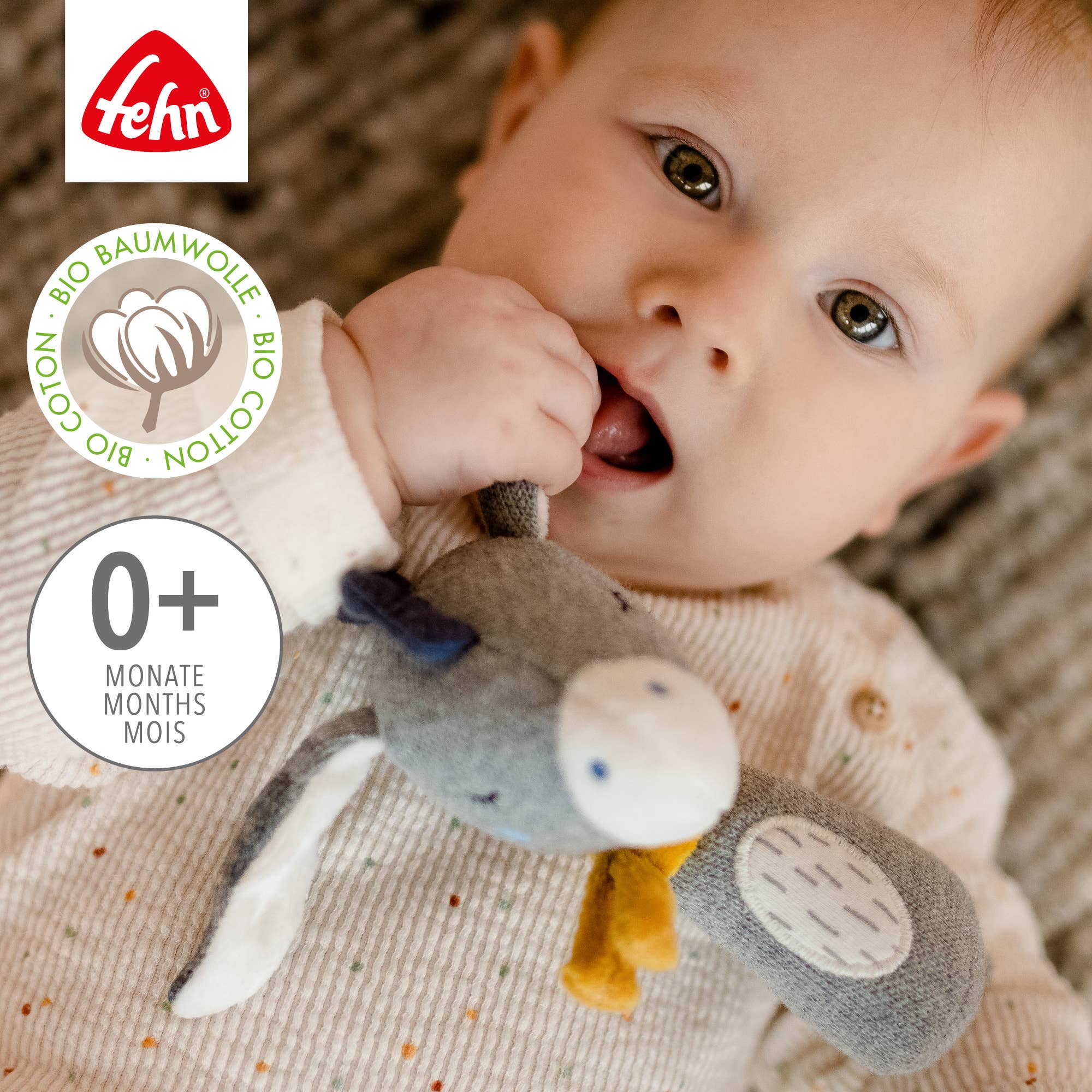 Fehn – wholesale Fyllda/plyschleksaker - Barn och baby – Fehnnatur åsneskaller - greppleksaker och motoriska färdigheter2