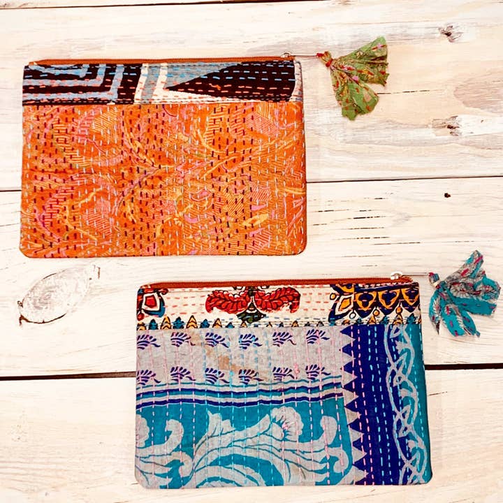 Sevya Handmade - Wholesale Pouch - Women's - Kantha Accessory Pouch Set of 2
