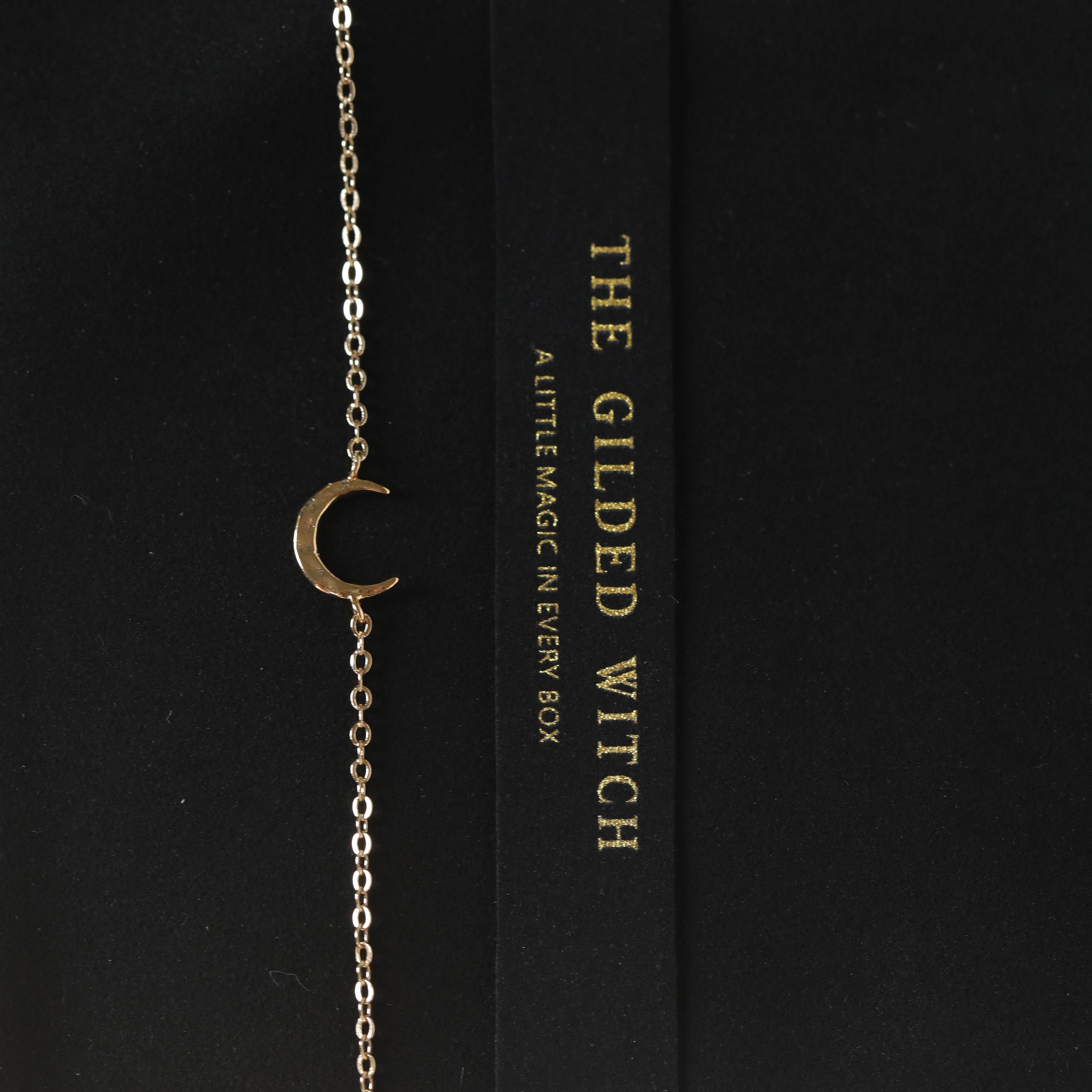 The Gilded Witch - Wholesale Charm/Dangle Bracelet - Hammered Moon Bracelet: Delicate Modern Witchy Jewelry2