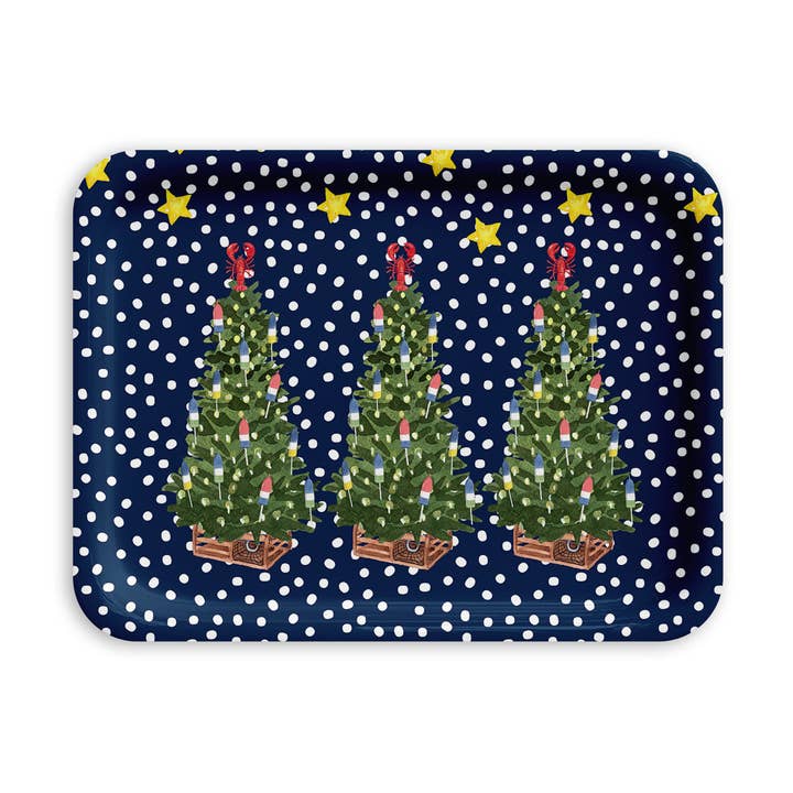 Plateau de service de Noël Festive Lobstah Tree : Trois tailles pour la vente par The Muddy Dog