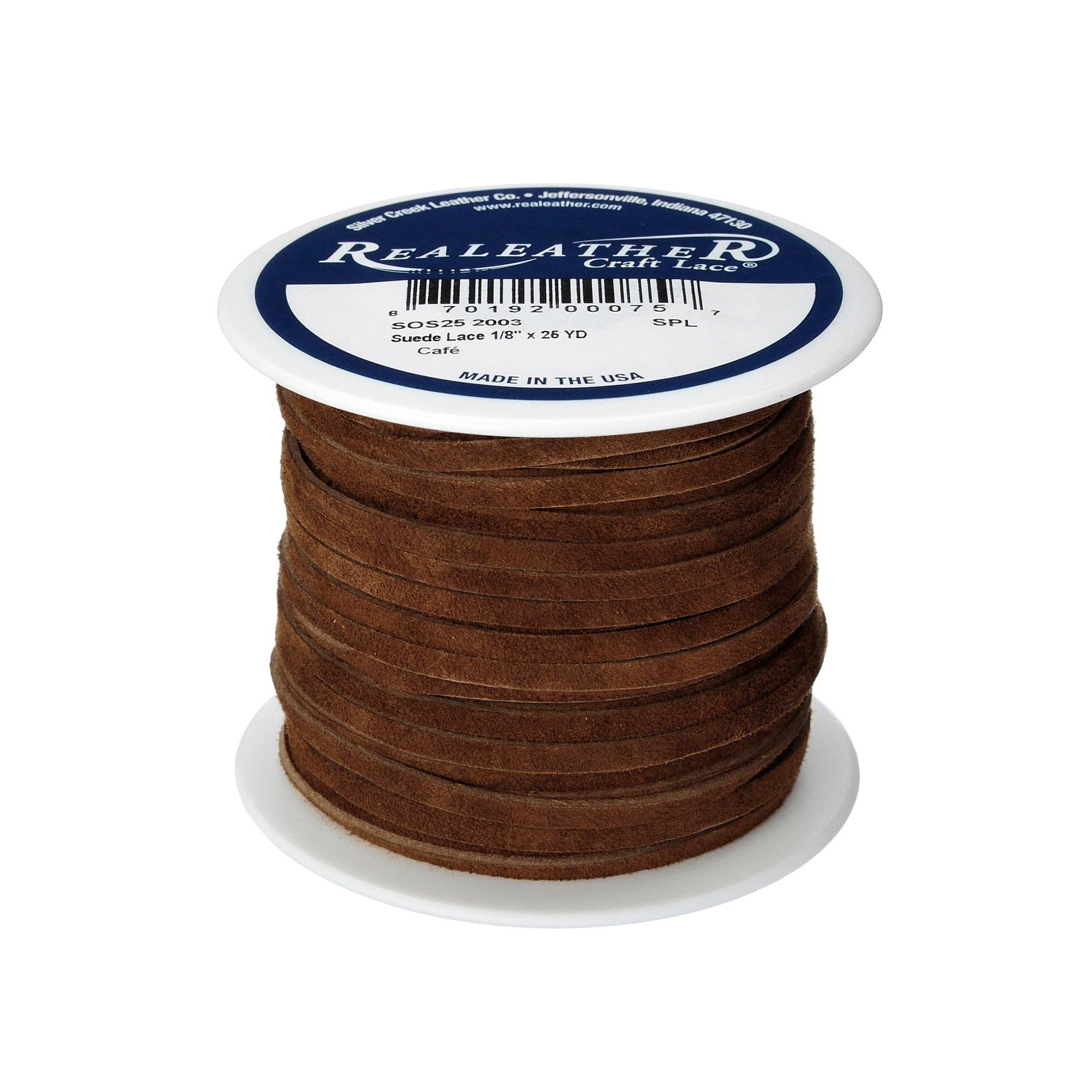 Realeather - Vendita all'ingrosso Attrezzature per lavoretti e fai da te - Rocchetto di camoscio, 1/8" x 25 yds6