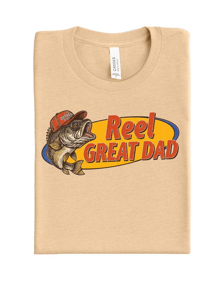 Reel Great Dad DTF Transfer for wholesale by Teddy Transfers