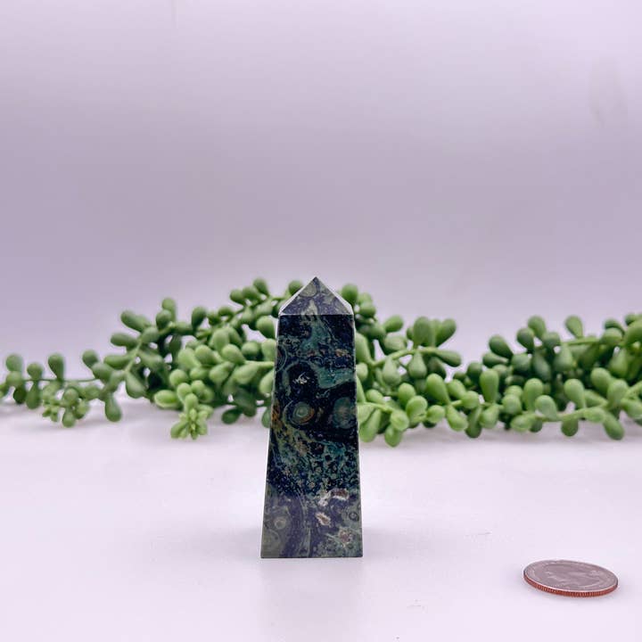 Meraki Gemstones - Wholesale Spiritual Stone/Crystal - Kambaba Jasper Gemstone Tower Obelisk 4 Faceted 7.5CM Aprox1