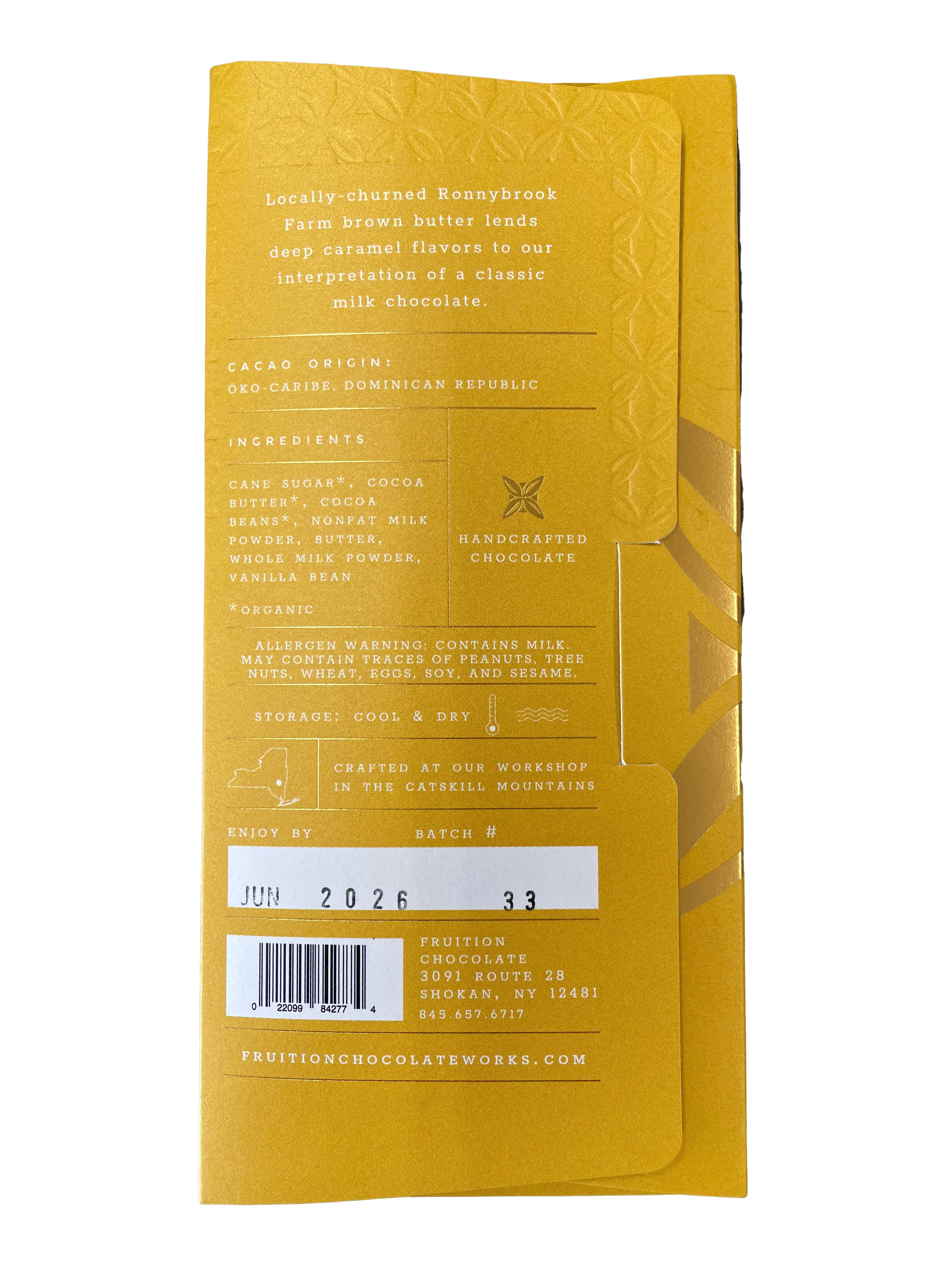 Fruition Chocolate Works – wholesale Chocolate bar – Brown Butter Milk Chocolate4