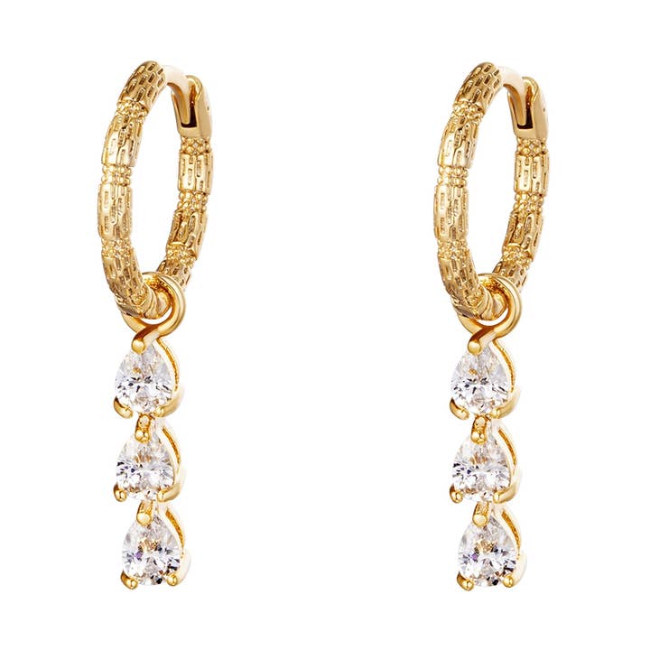 Øreringe Zircons i en række for engroshandel hos SHINE BUY