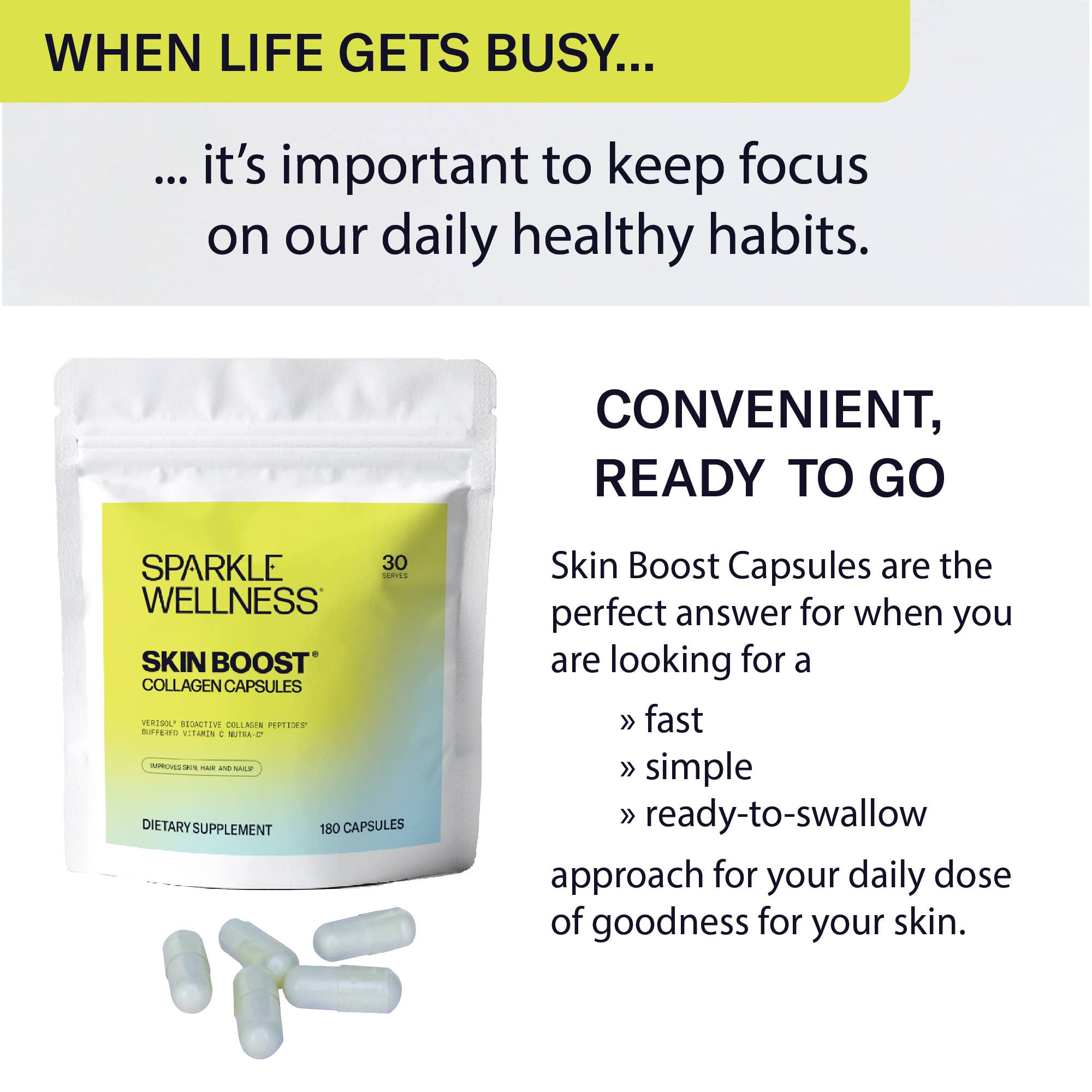 Sparkle Wellness - Wholesale Oral Supplement/Vitamin - Skin Boost Collagen (Capsules)6