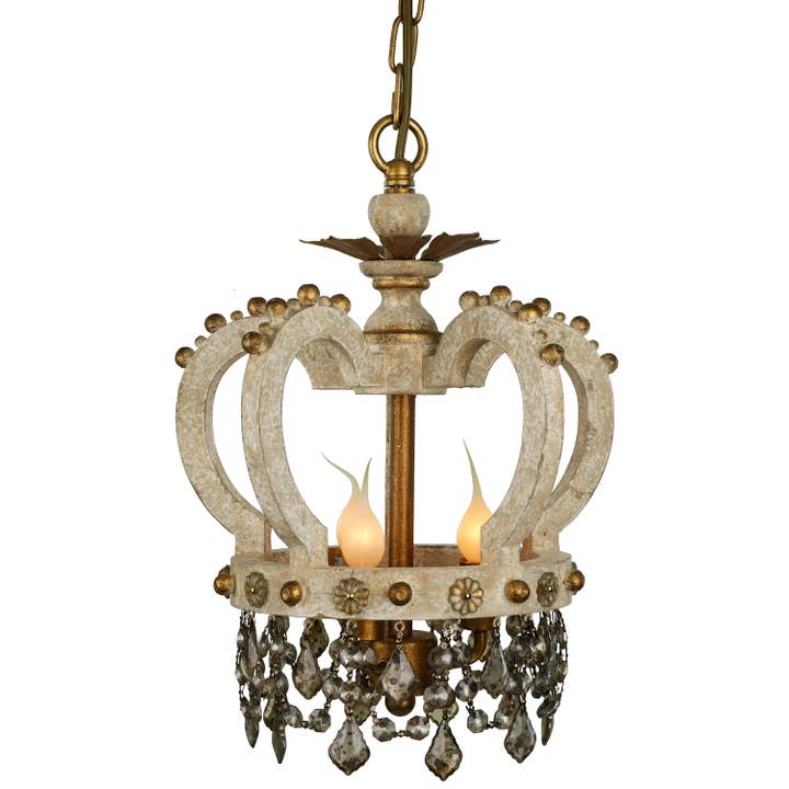 Vintage Style Antique Reproduction Wood Chandelier for wholesale by Provence Home
