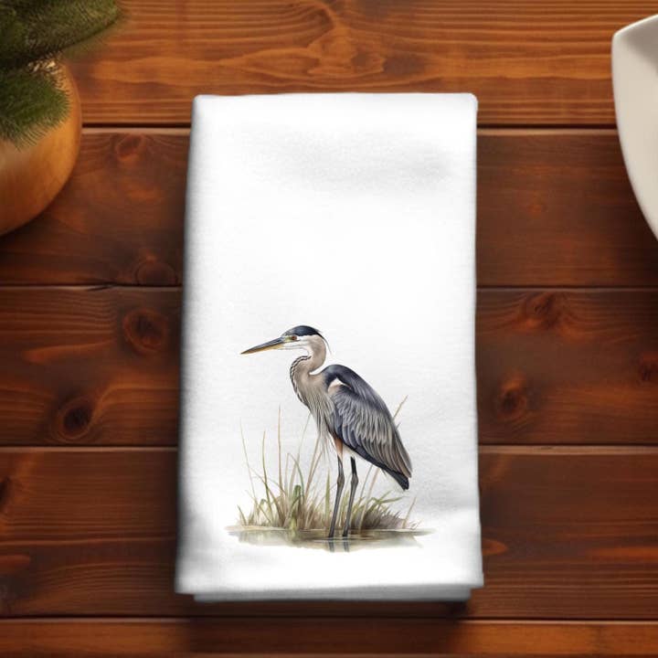 Blue Heron Fingertip Towel: perfectfor Bath and Powder Room for wholesale by Fernville Creations