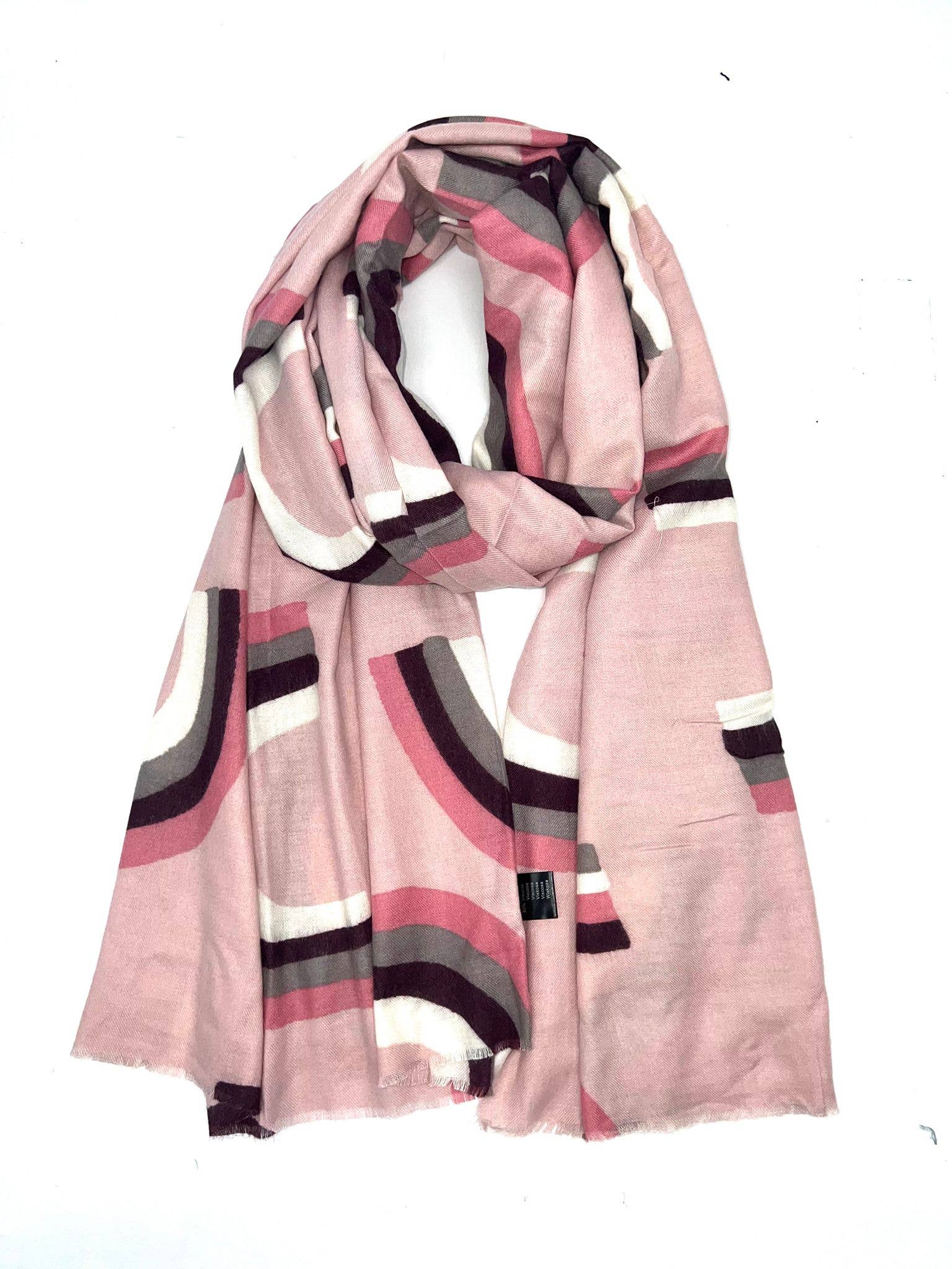 LINETA - Wholesale Scarf - Women's - LL-13 Thick scarf with geometric pattern6