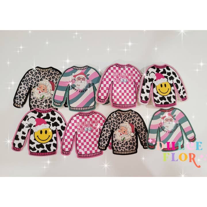 Christmas Car Freshie, Christmas Stocking Stuffers, Retro, for wholesale by Dulce Flor Co,