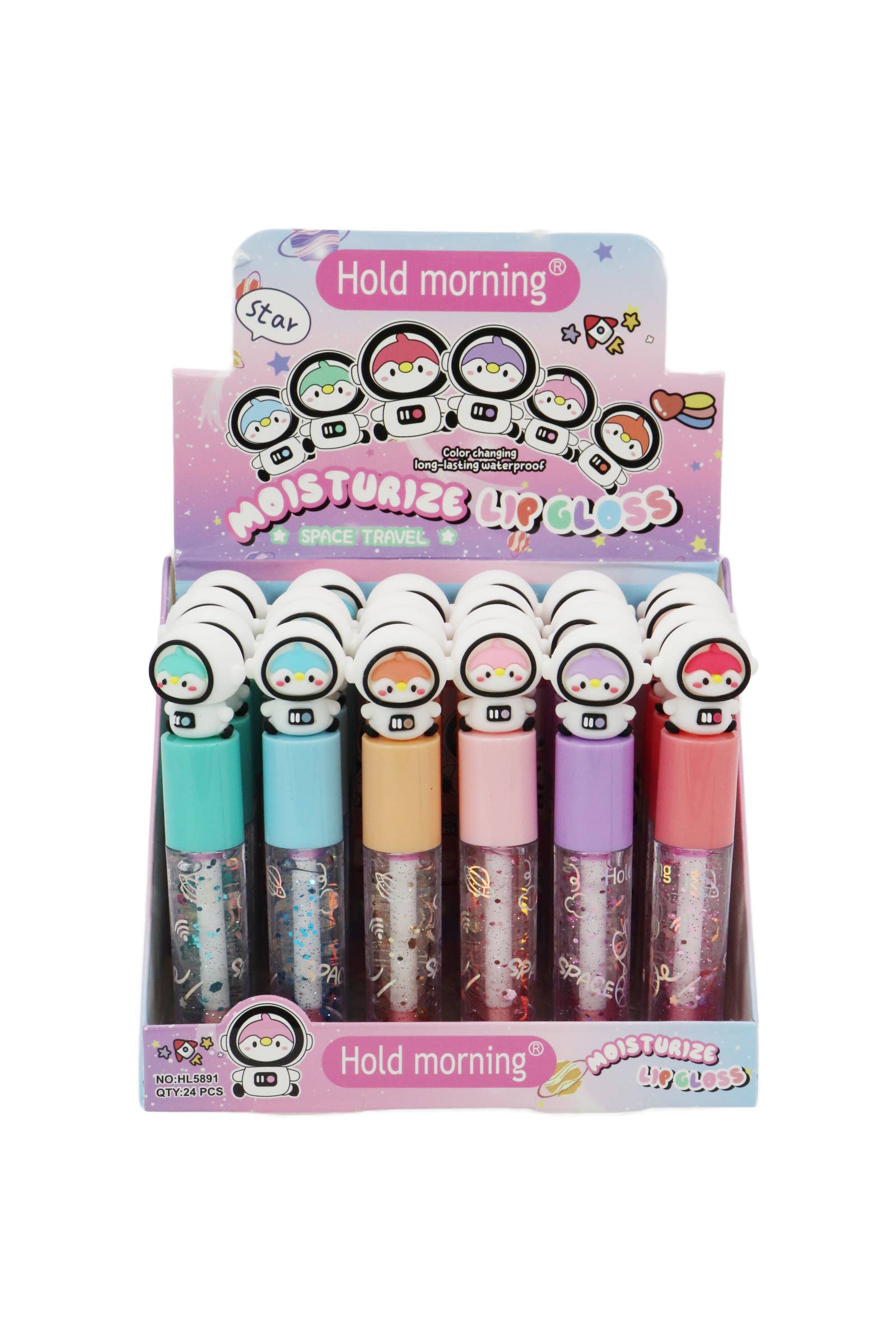 Cap Zone - Wholesale Lip Gloss - Penguin Astronaut Color-Changing Lip Gloss - 24 pcs1