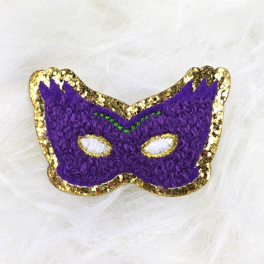 Green, Purple, and Gold Mardi GRAS Embroidered Iron on Patch