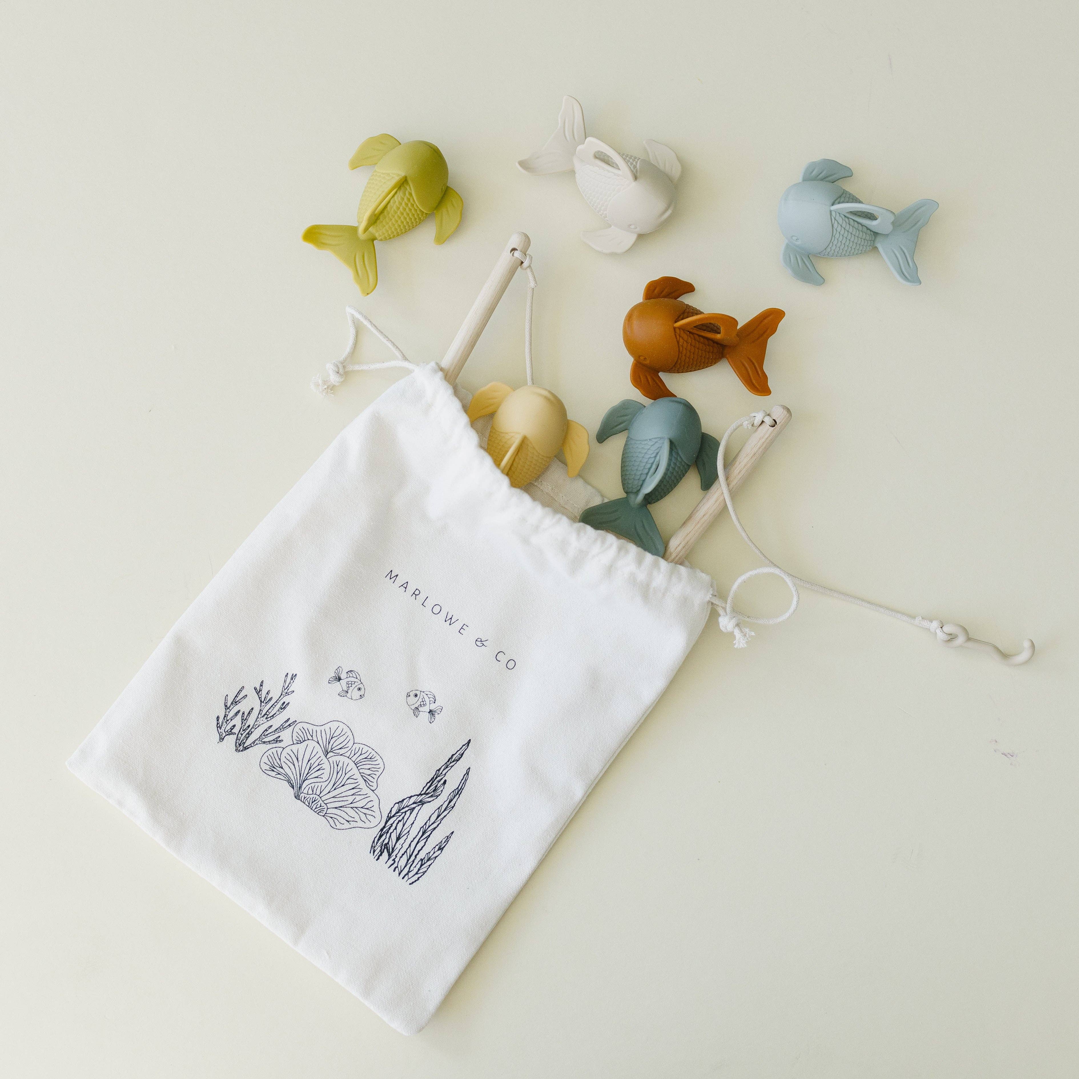 Marlowe & Co - Wholesale Toy Set - Kids - Silicone and Wood Fishing Play Set1