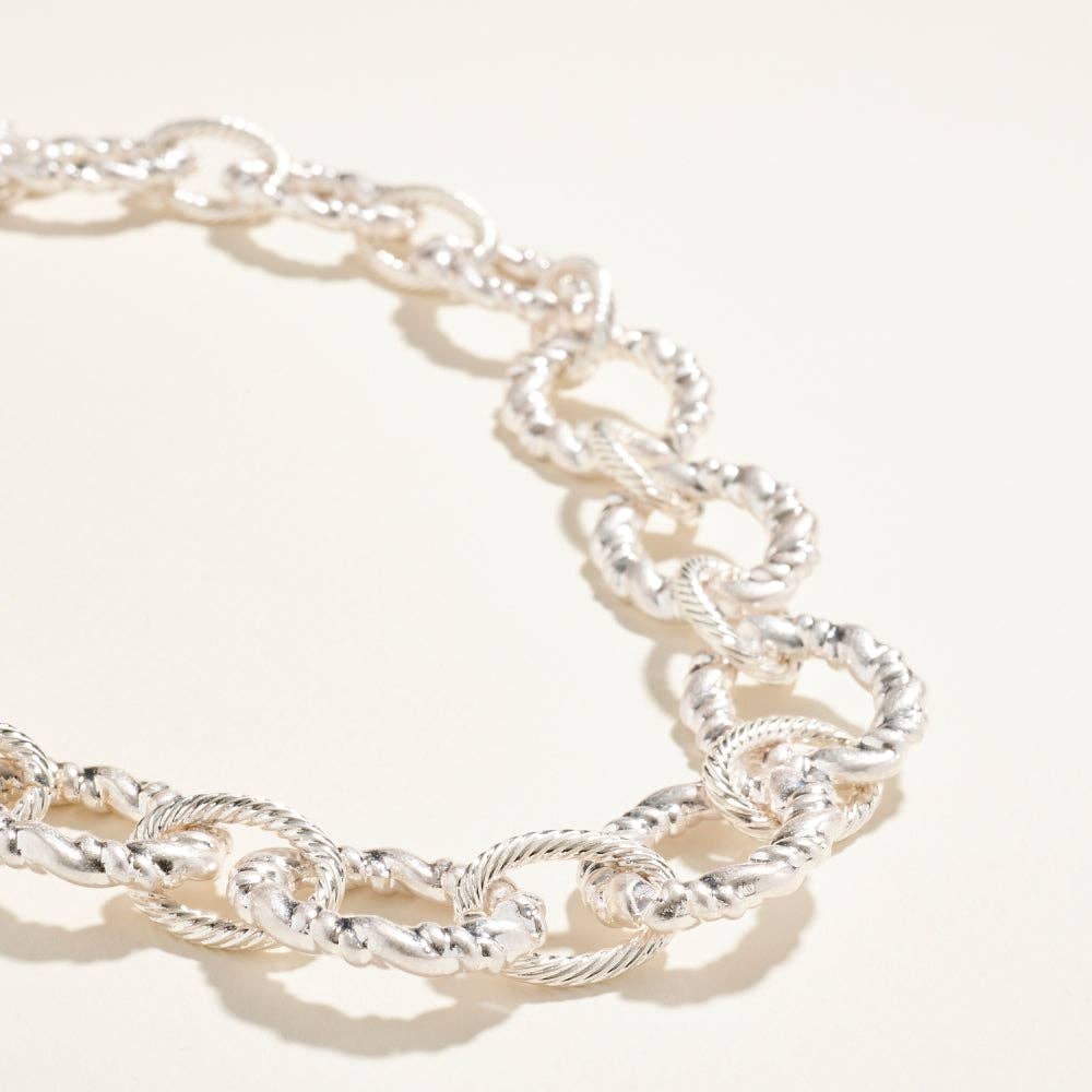 Designature New York – Engroshandel Led/kæde halskæde – 18 tommer snoet ribbet chunky kædehalskæde1