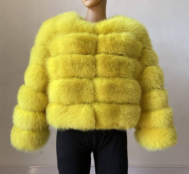 Marayn – wholesale Jacket – Women's – Luxury Faux Fox Fur Short Jacket for Women13