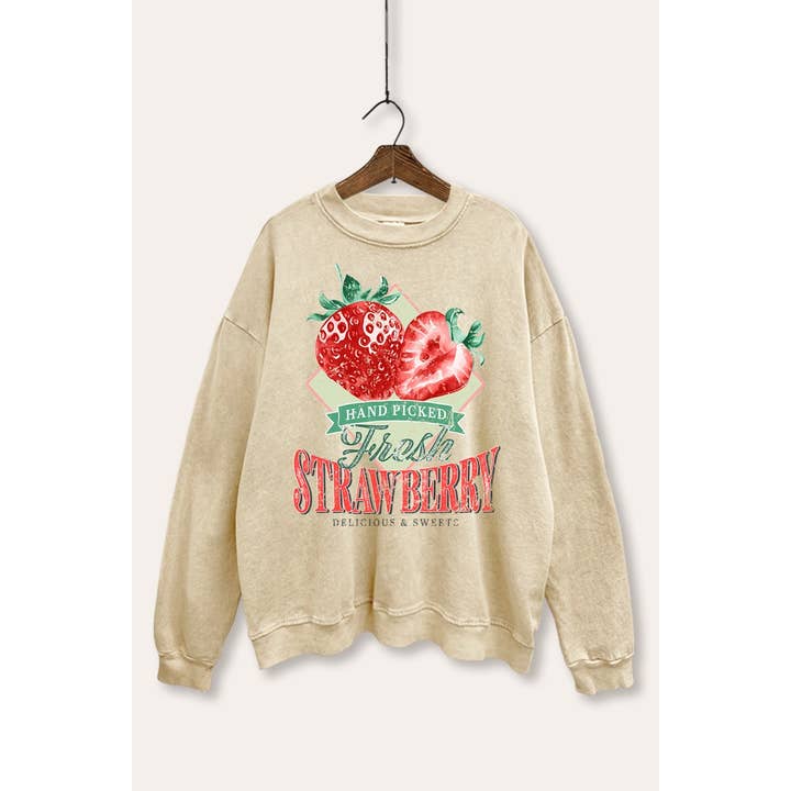 MINERAALGEWASSEN SWEATSHIRT MET AARDBEIENPRINT voor wholesale door STARCHIS