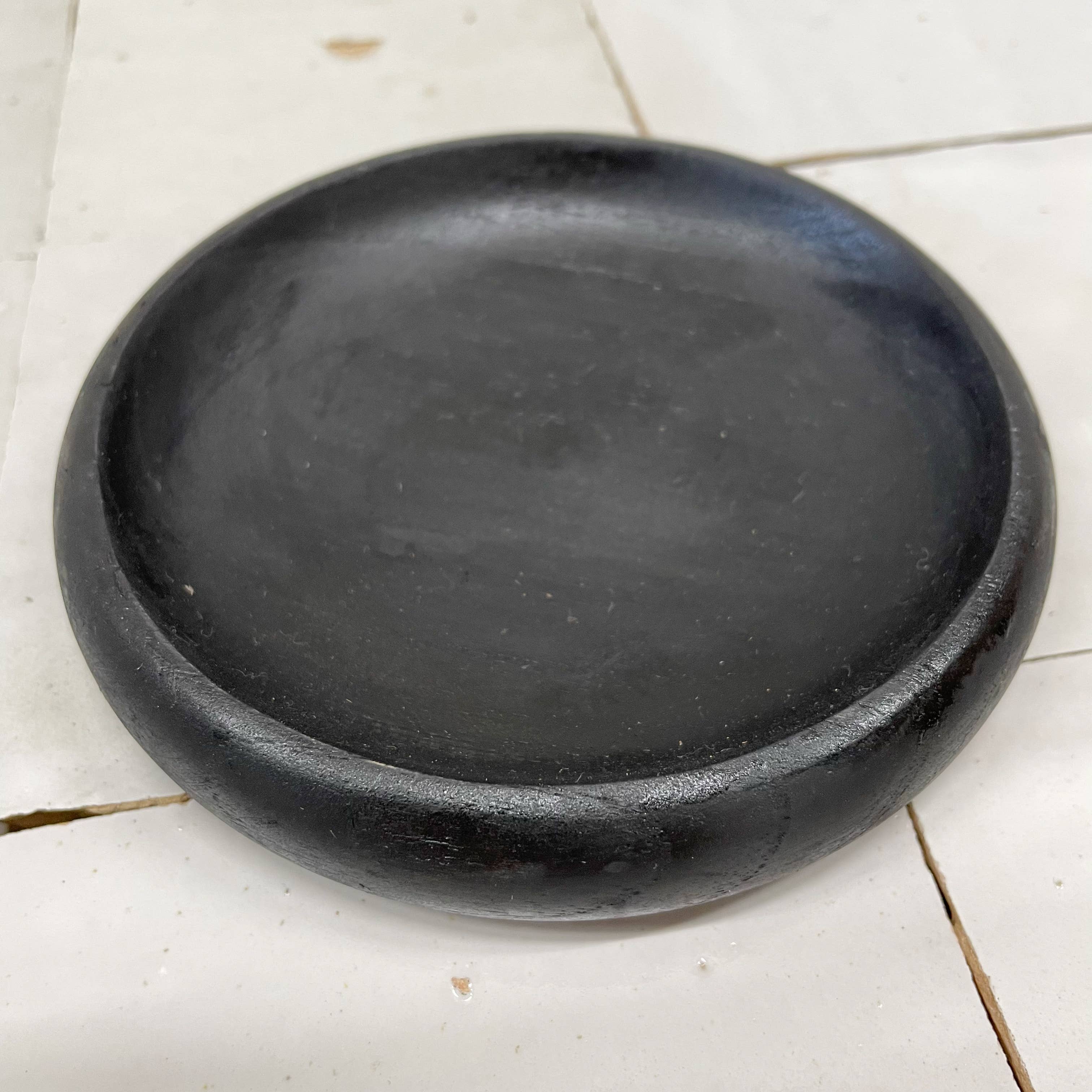 ByBazz - Wholesale Decorative Plate/Dish/Bowl - Schaaltje Teak Bali Zwart 12cm2