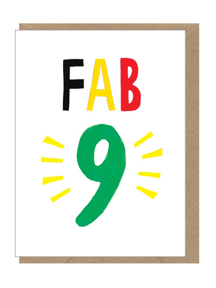 Fab 9 Mini Age - Greetings Birthday Card for wholesale by Earlybird Designs