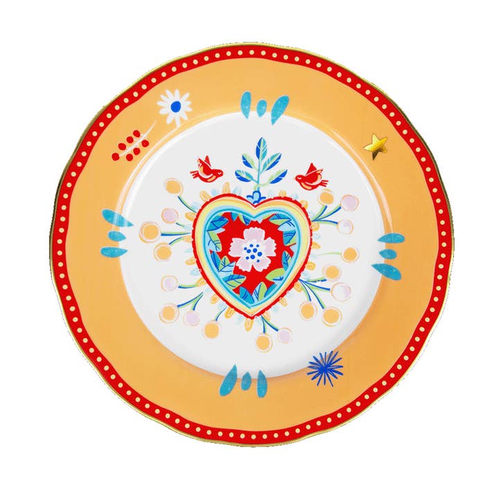 Porcelæns middagstallerken - Hjerte - Mamma Mia for engroshandel hos Baci Milano