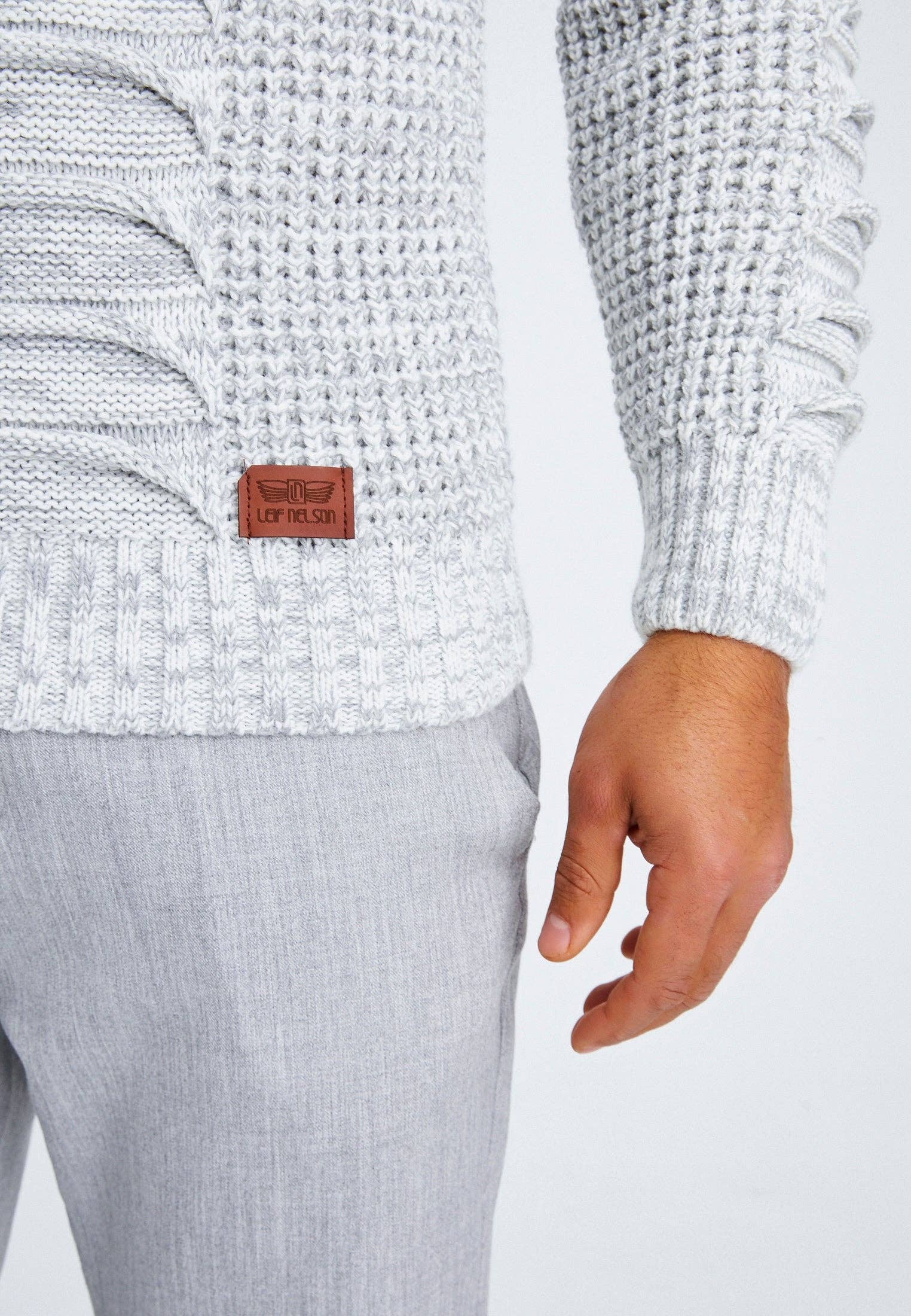 Leif Nelson GmbH - Wholesale Knit Sweater - Men's - Men's Knit Sweater Chunky Knit Shawl Collar LN-557543