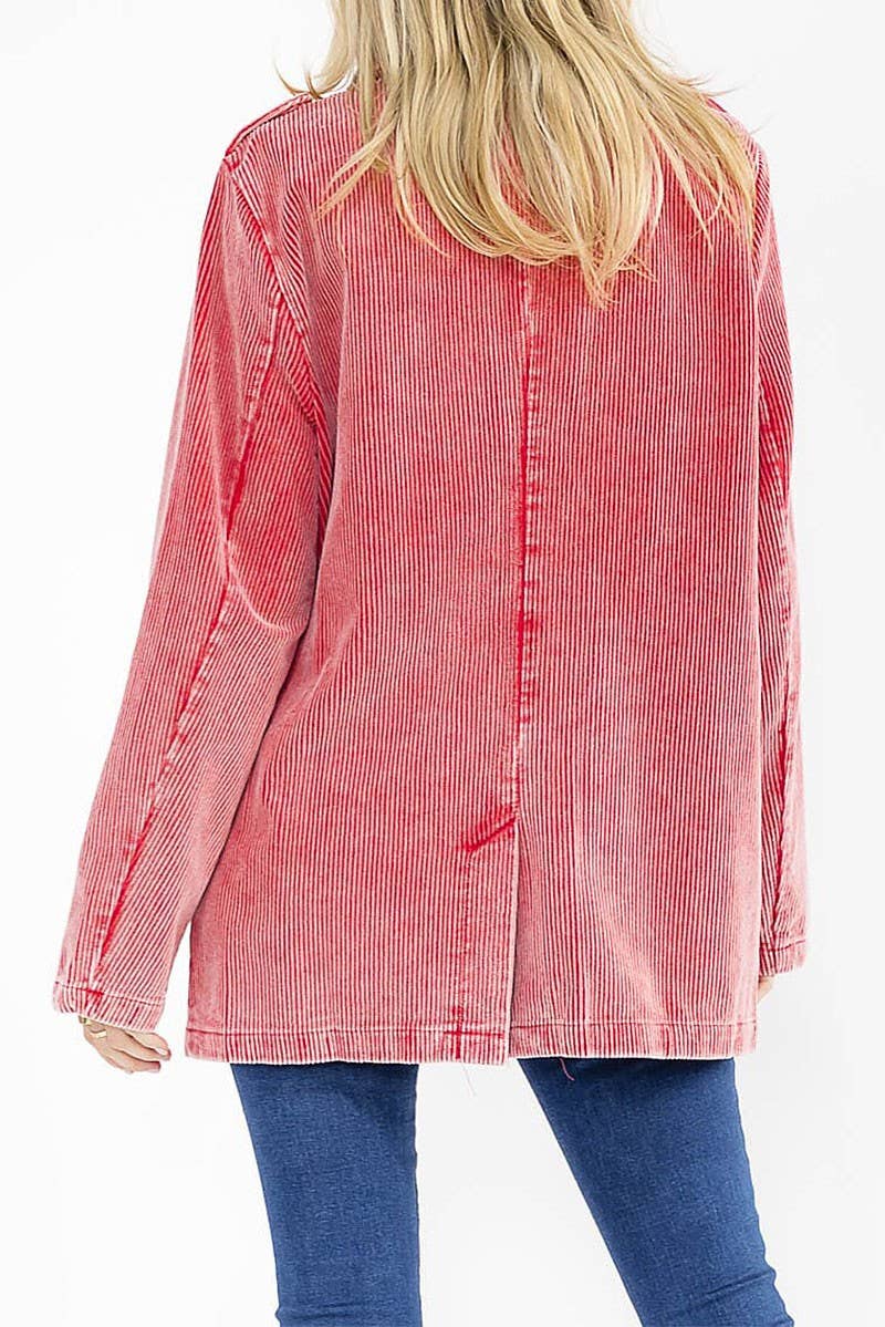 ROUSSEAU - Wholesale Blazer - Women's - WASHED CORDUROY FRONT POCEKTS BLAZER5