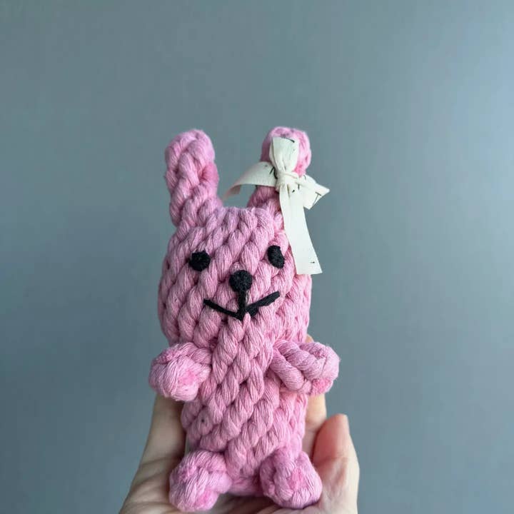 Monli Handcrafted Pet Toys - Wholesale Pet Toy - Cat/Dog - Pink Rabbit Pet Rope Toy | Dog and Cat Rope Toys3