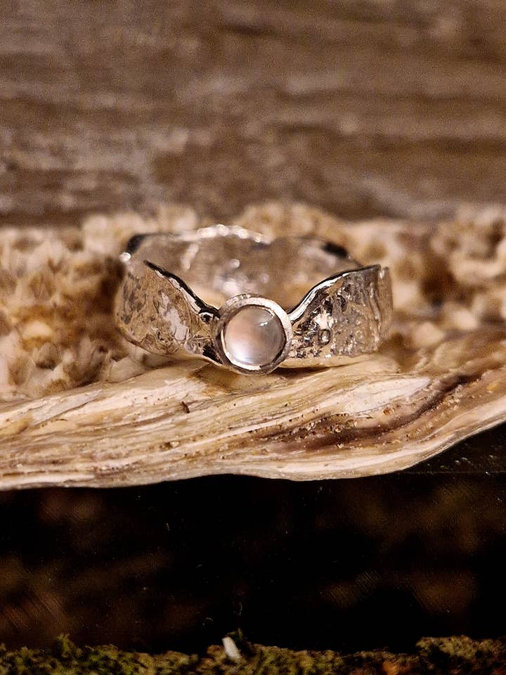 Mother of Pearl Thin Band Faerie Tale Ring for wholesale by Caroline Stokesberry-Lee Jewellery Design