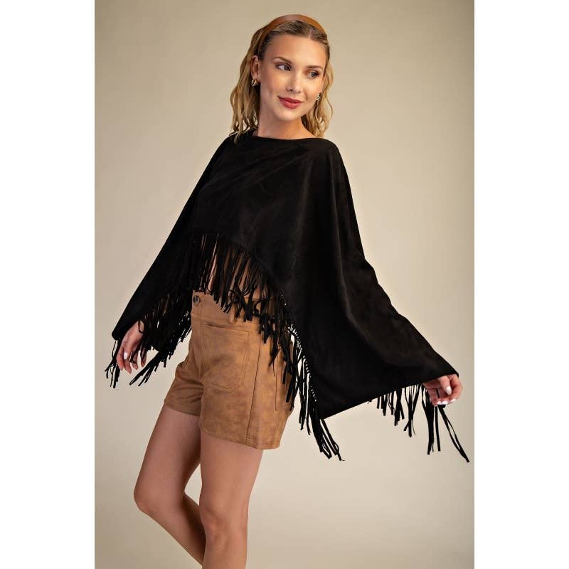 Upmost - Wholesale Jacket - Women's - Women Suede Fringe Cape2