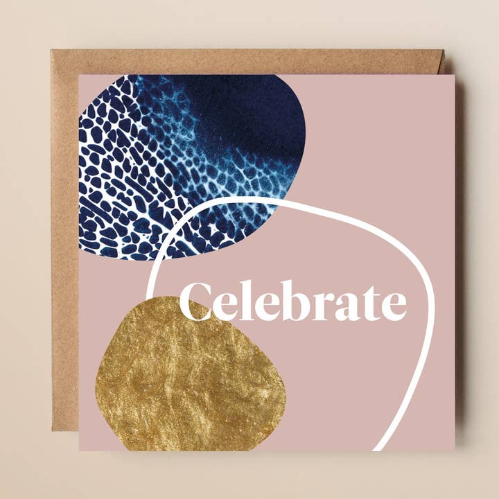 Pink Coastal Celebrate Card for wholesale by Paper Birch