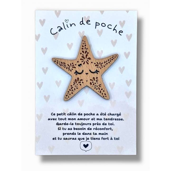 Lomme-kram Søstjerne - Træfigur Med Kort for engroshandel hos LILLADREY