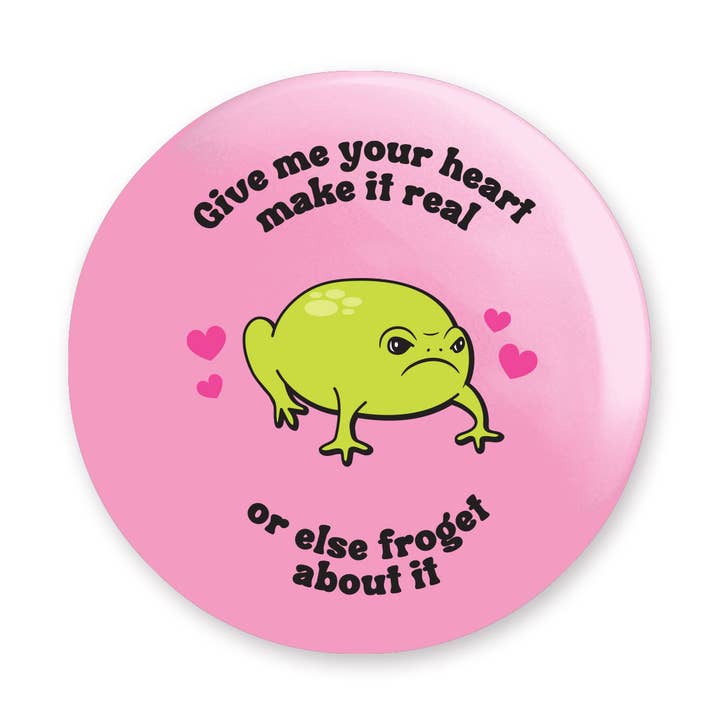 Froget About It Pinback Button for wholesale by Krystan Saint Cat