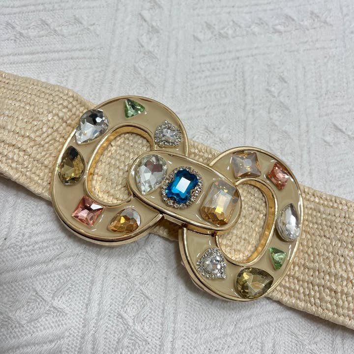 SWEET MAGIC MODA Y COMPLEMENTOS – Cinto - Mulher por atacado – Cinto de ráfia ajustável - pacote com 2 unidades1