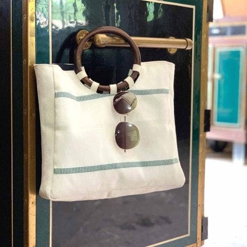 Global Crafts - Wholesale Draagtas - Dames - Brandslang Witte zak met houten handvat3