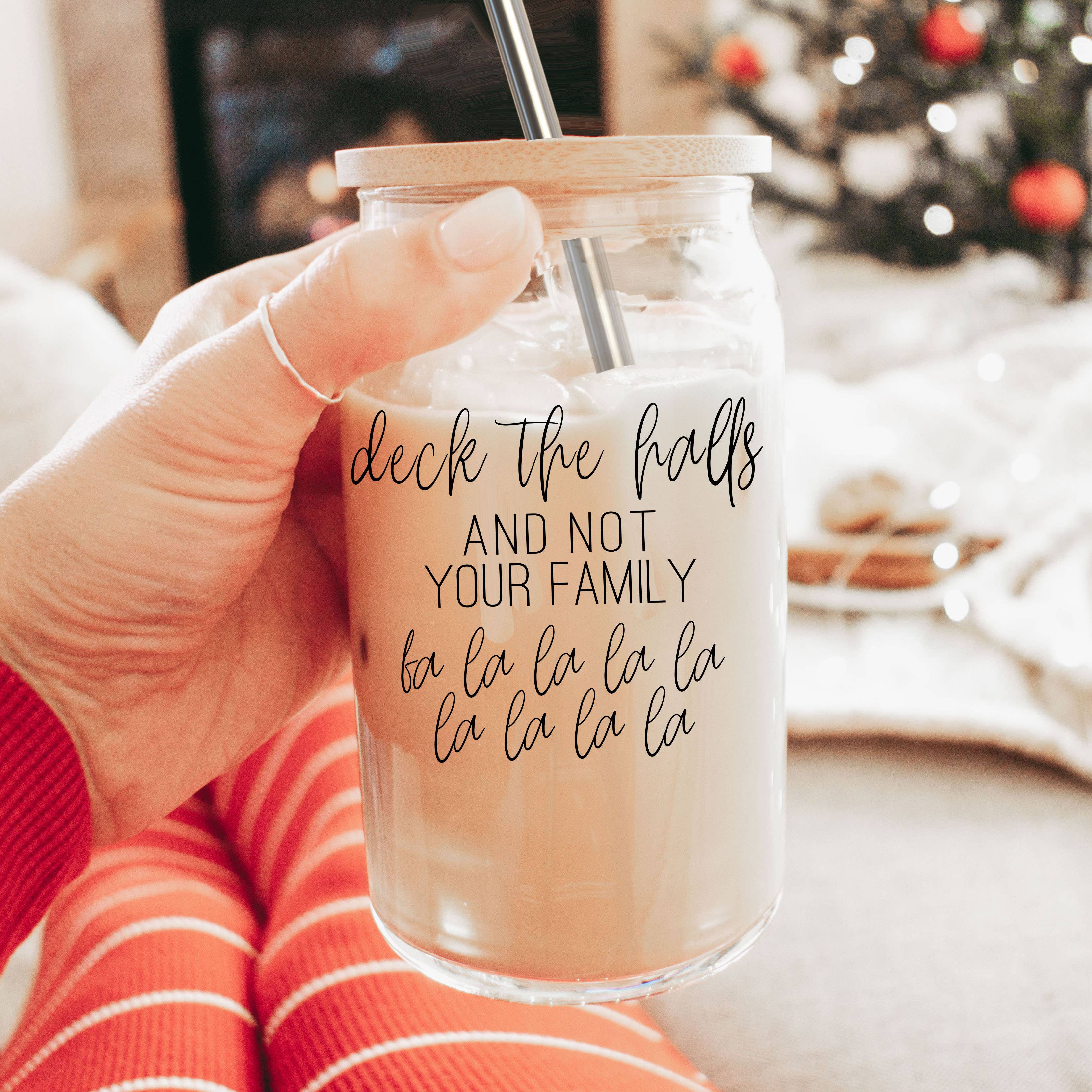 Gia Roma - Wholesale Drinking Glass/Cup - Vintage Christmas Glass Cups with Straw, Kitchen Decoration102