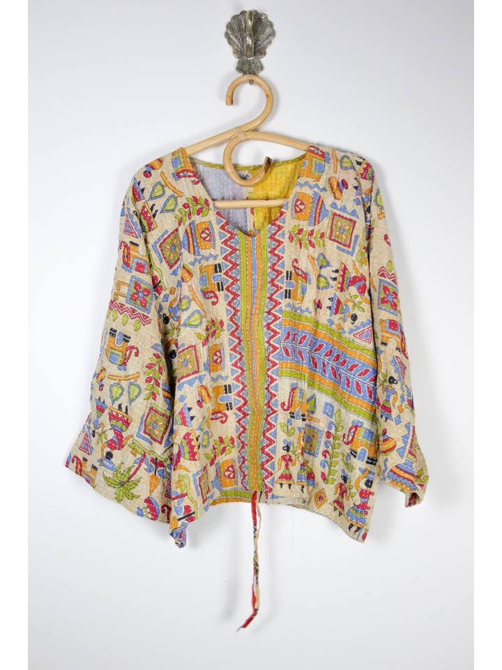 Renew Vintage - Wholesale Blouse – Women’s - Kantha Butterfly Top6