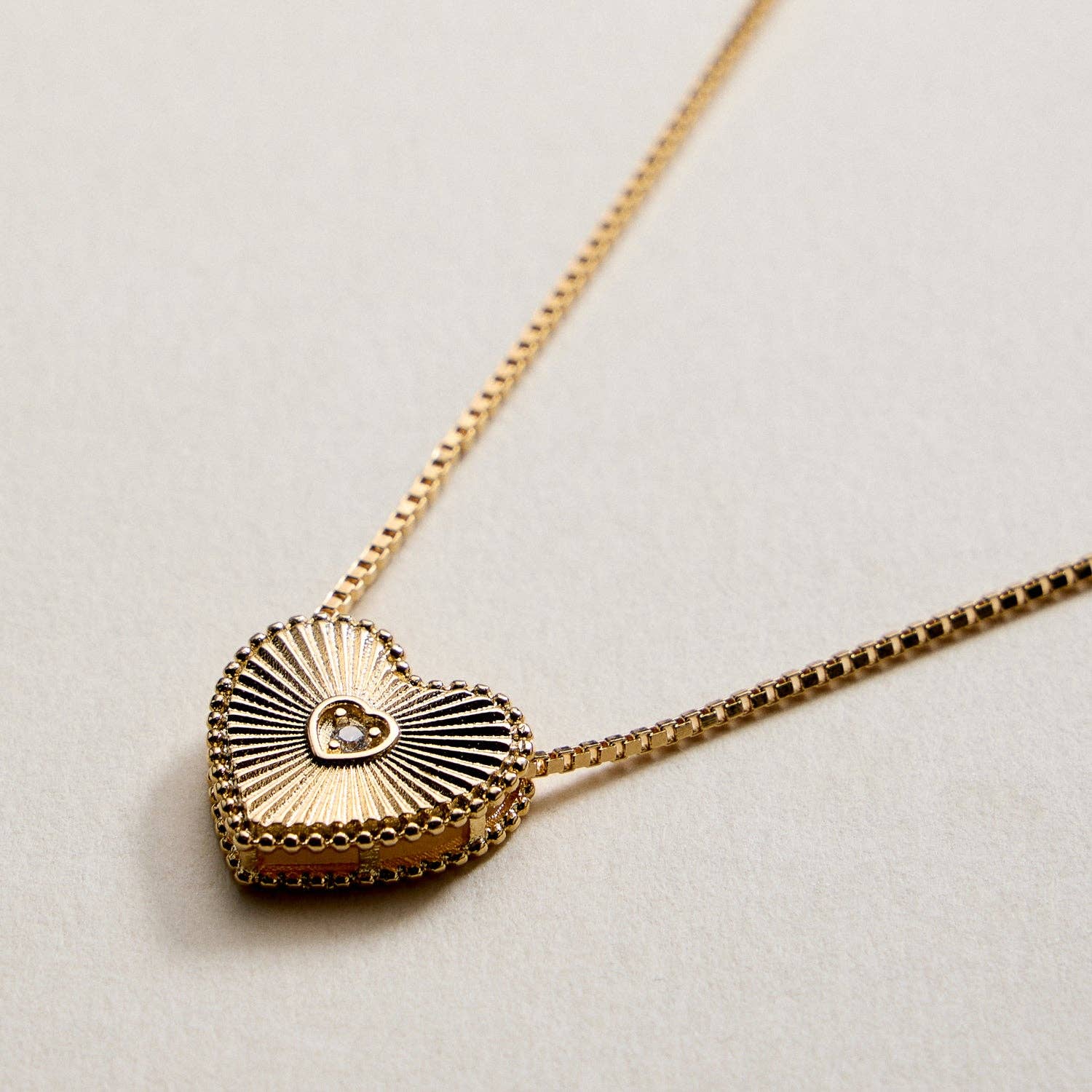 GD Gold Filled Heart Locket Necklace with Cubic Zirconia Accent for wholesale on Faire1