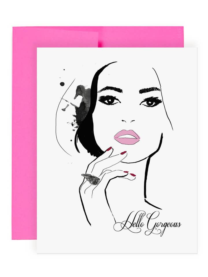 Hello Gorgeous Greeting Card for wholesale by Alison Gordon Studio