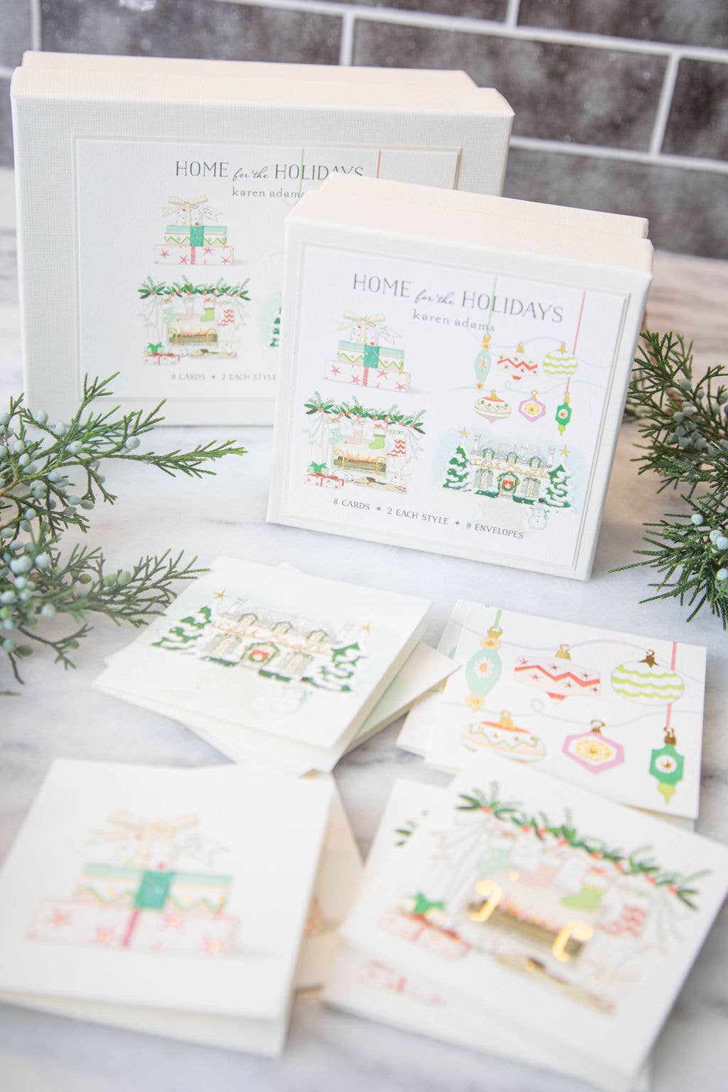 Karen Adams Designs - Wholesale Stationery/Notecard Set - Home for the Holidays Gift Enclosure Box5