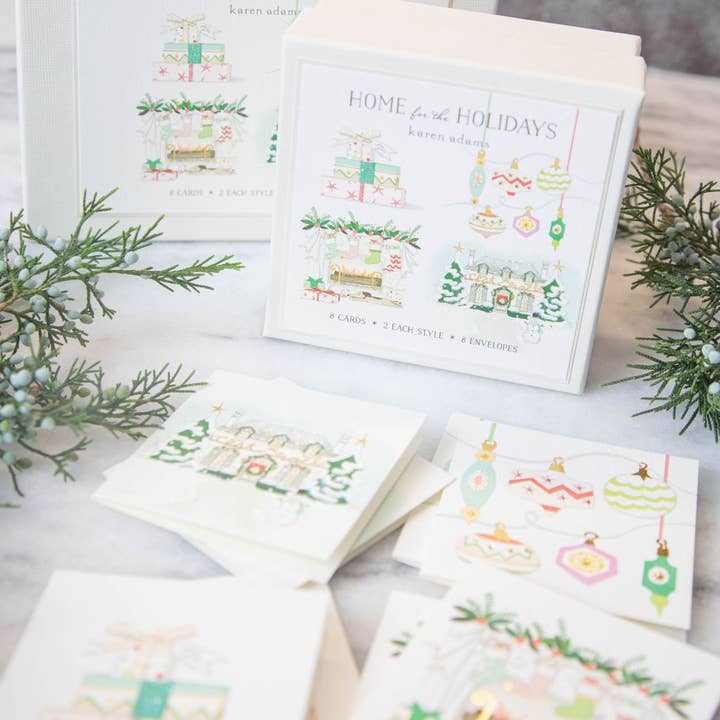 Karen Adams Designs - Wholesale Stationery/Notecard Set - Home for the Holidays Gift Enclosure Box5