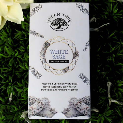 Green Tree - Vendita all'ingrosso Stick smudge - Mattoncini di Salvia Bianca per Purificazione Green Tree (15 mattoncini con bruciatore)2