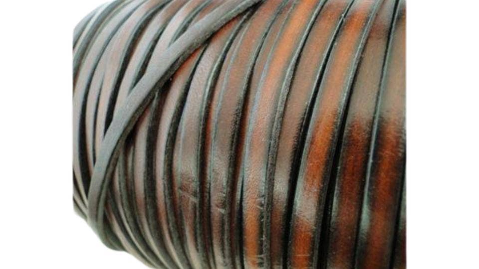 Sun Enterprises B.V. - Wholesale Craft Supplies - Flat Leather Italian 5mm - Vintage Brown0