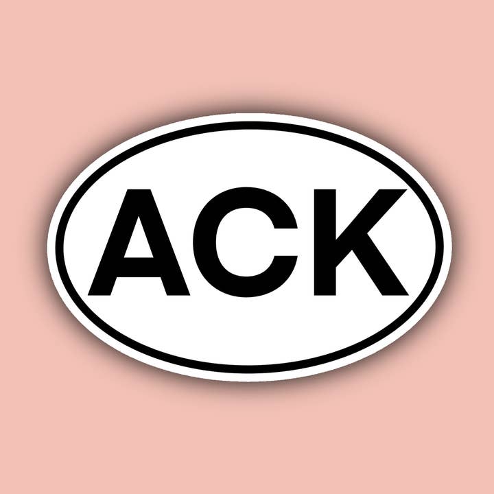 Nantucket (ACK) Oval - 3" Waterproof Sticker for wholesale by Delmarva Stickers