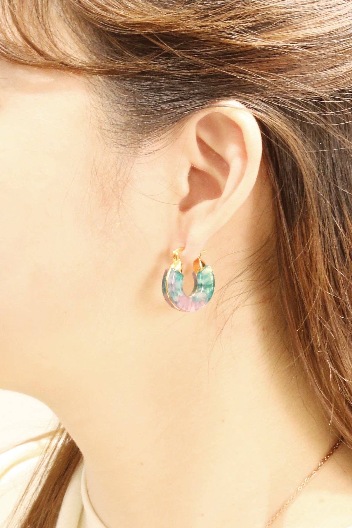 MiMi Wholesale - Wholesale Dangle Earrings - 14K Small Chunky Resin Pincatch Dangle Earrings3